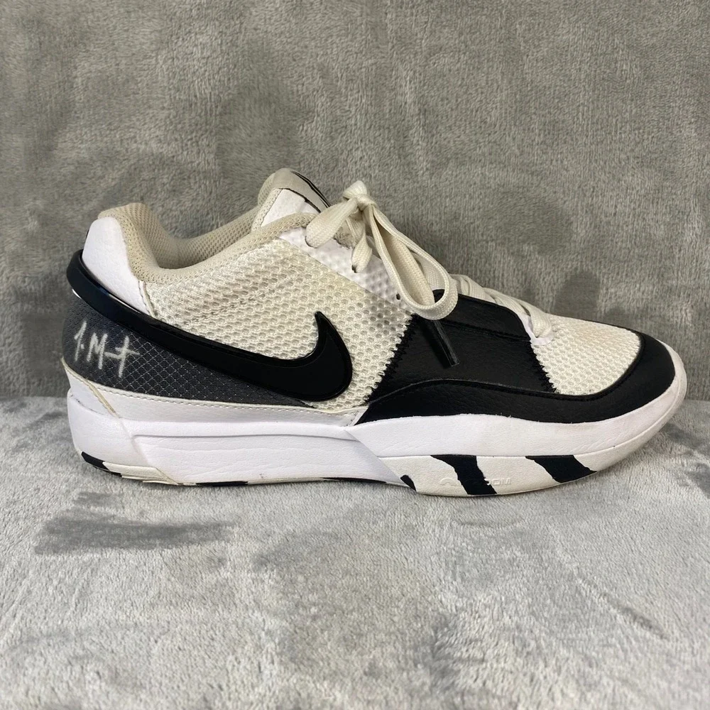 Nike Ja 1 Scratch 2.0 Mens Sz 6.5 Black White Basketball‎ Sneakers FQ4796-101